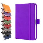 A6 Notebooks, Pocket Notebook Small Notebook Note Pads Hardback Notebook A6 Small Notepad Journal 200 Pages(100 Sheets)-Purple