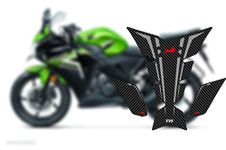 BIG FLAG 3D Embossed Bike Racing Tank Pad/Tank Sticker with SIDEPADS for Brand Specific Bikes Pack of 3 (BKTPSIDVAR) (TVvS)