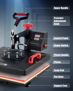 CREWORKS 5-in-1 Heat Press Machine, 38x38cm Sublimation Transfer