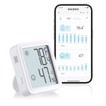 INKBIRD WiFi Thermometer Hygrometer Monitor Indoor Temperature Humidity Sensor IBS-TH3 WIFI LCD Display App Notification Alert 1 Year Data Storage Export Remote Monitor for Bedroom Greenhouse
