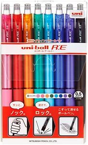 Uni Erasable Knock Ballpoint Pen, Uni-Ball R:E, 8 color assorted (URN180058C)