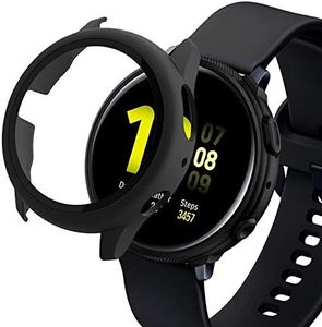 Miimall Compatible with Samsung Galaxy Watch Active 2 44mm Case with Screen Protector, Anti-Scratch Shockproof Matte Hard Cover and Hard PET Screen Protector for Samsung Galaxy Active2 44mm Black