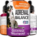 Adrenal Balance for Dogs and Cats - Cushings Treatment for Pets, Adrenal Support w/Ashwagandha, Licorice Root, Rhodiola Rosea - 2oz Herbal Drops