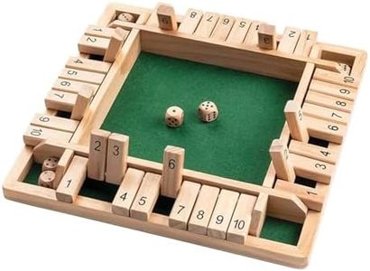 Lnjya Juego de Dados de Shut The Box, Juego de Mesa, Cierra la Caja Juego con 2 Dados, Clásico Juego de Dados en Mesa de Madera para 2-4 Jugadores, Juego de Matemáticas para Niños y Adultos (Verde)