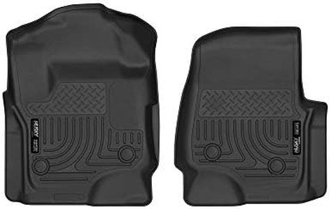 Husky Liners X-act Contour Floor Mats | Fits 2017 - 2024 Ford F-250/F-350/F-450 SD Super Crew / SuperCab Cab | Front Row, 2-pc Black - 52731