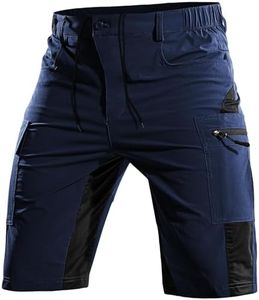 Cycorld MTB - Pantaloncini corti da uomo, traspiranti, per mountain bike, stile chino, ad asciugatura rapida, adatti per il ciclismo, blu navy, M