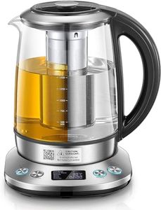 Smart Glass Tea Kettle, FOHERE Variable Temperature Kettle, 2200W Tea Pot with 6 Temperature Control Presets, 2 Hours Keep Warm, 1.7 Liter Electric Kettles with Removable Tea Infuser