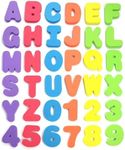 Click N’ Play 36 Piece Play Set of Bath Foam Letters & Numbers with Mesh Bag Organizer, Non Toxic & BPA Free, Colorful, Educational & Fun ABC Foam Bath & Shower Toys for Baby & Toddlers