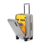 MOKOBARA Polycarbonate The Em Cabin Pro Luggage Small Size German Makrolon Poly-Carbonate Hardside 8 Hinimoto Wheels Suitcase Trolley For Travelling (Seize The Grey) 56 Cm