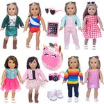 ebuddy Doll Clothes and Accessories 8 Sets Outfit with Accessories for 18 Inch Dolls(Doll not Include)