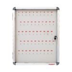 ALKOSIGN Key Cabinet for 50 Key-Chains with Laminated Back and Steel Fitted Hooks | Key Manager, Key Storage, Key Box, Large Key Holder, Key Organizer for Industrial Use, Factories, Offices, Hotels.