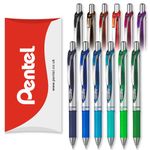 Pentel EnerGel XM BL77 - Retractable Liquid Gel Ink Pen - 0.7mm - 54% Recycled - In Pillow Packaging (Mixed Pack of 12)