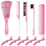 Boao 10 Pcs Hair Brush and Comb Set