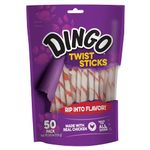 Dingo Twist Sticks Rawhide Chews, Made With Real Chicken, 50-Count (Packaging may vary)