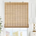 LazBlinds Cordless Bamboo Blinds, Bamboo Roll Up Shades for Windows, Light Filtering Hanging Window Blinds, Bamboo Shades for Patio Indoor/Outdoor Porch - Blinds Size: 33 1/5'' W x 72'' H, Natural