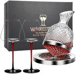 Luxury Wine Decanter Set with 2 Lead-Free Crystal Glasses - 1500ml 360° Rotating & Fast Aeration, Red Wine Carafe Gift for Wedding, Anniversary, Retirement, Wine Buffs