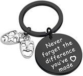 MYOSPARK Theatre Keychain Drama Mask Gift Never Forget The Difference You've Made For Actor Actress Director (Difference theater Black KC)