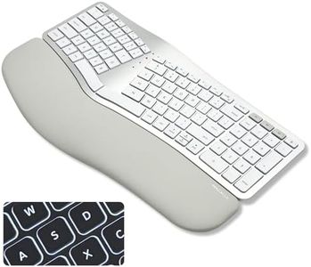 Macally Backlit Bluetooth Ergonomic Keyboard for Mac - Sculpted for Comfort - Wireless Ergonomic Keyboard (100-Key MacOS Layout) - Rechargeable Split Keyboard Ergonomic - MacBook, iMac, iPad, iPhone