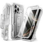 SUPCASE for iPhone 16 Pro Max Case with Screen Protector (Unicorn Beetle Pro), [Built-in Stand & Belt-Clip] [Military-Grade Protection] Full Body Heavy Duty Phone Case for iPhone 16 Pro Max, Clear