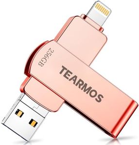 TEARMOS Flash Drives 256GB Intended for iPhone, Memory Stick Storage for Photos and Videos, iOS External Memory Storage Flash Drive Compatible with iPhone iPad Android and Computers (Rose Gold)