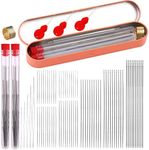 Beading Needles Set 70 Pcs Long Straight Beading Needles Seed Beads Needles with 5 Size Opening Beading Needles Collapsible Beading Needles and Storage Iron Box for Bracelets Making