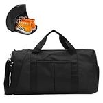 Sports Gym Bag Large Travel Duffel Bag Collapsible Carry On Bag with Shoes Compartment Waterproof Weekend Overnight Bag Dry Wet Separated for Men Women Gym Sports Travel Yoga Swimming Camping - Black