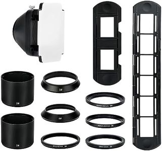 JJC Slide & Film Remake, Con 1 x 35 mm Slide Mount Supporto, 1 Striscia Film Holder e DSLR Barrael Lens Adapter per Copia Negativa, Scanner Negativo per Nikon D850 ES-2