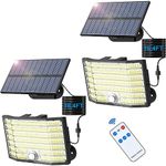 Solar Lights Outdoor, 226LED Solar Security Lights Outdoor Motion Sensor, 3 Modes Split Solar Powered Flood Lights, IP65 Waterproof with Remote & 16.5Ft/5M Cable for Outside Garden Shed Yard 【2 Pack】