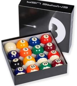 Empire USA Billiard Economy Balls Set – 2.25” Regulation Pool Balls, Premium Resin Billiard Ball Set with Cue Ball for Standard Pool Tables
