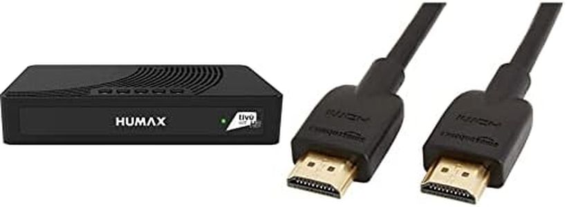 Humax Ricevitore Satellitare HD con codifica S2 HD-3601S2 + scheda Tivùsat & Amazon Basics Cavo Ultra HD HDMI 2.0 ad alta velocità, formati 3D supportati, con Audio Return Channel, 1,8 m