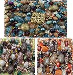 Approx 1000 Jewellery Beads 250g Includes 3 x Sets of Jade, Orange & Brown Green Jewellery Making Mixed Beads