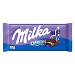 Milka Milk Chocolate with Oreo Vanilla Flavour Cookies, 92g