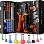 SOMELINE® Crimping Tools Set with 9 Types of Ferrules - Ferrule Pliers 0.25-10mm²(AWG 24-8) I Electricians Tools, Crimper, Crimping Pliers, Wire Crimping Tool, Crimping Tool