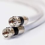 GAREL - RG6 Coaxial Cable (Coax Cable) - Made in Canada Connectors, F81 / RF, Digital Coax - AV, CableTV, Antenna, and Satellite, CL2 Rated (3' feet (0.9 m), White)