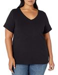 Amazon Essentials Women's Plus Size Short-Sleeve V-Neck T-Shirt, Black, 4X