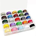 New brothread 25pcs Assorted Colors 70D/2 (60WT) Prewound Bobbin Thread Plastic Size A SA156 for Embroidery and Sewing Machine Polyester Thread Sewing Thread DIY Embroidery Thread Sewing Thread