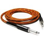 Urbanphonics Professional Premium Quality Instrument Lead Cable for Electric Guitar, Bass Guitar & Keyboard - Braided Tweed - Copper Colour - 1/4 Straight Standard Jack to Jack - 10 foot (3m)