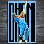 GOOD HOPE Dhoni Cricket Player Motivational Pop Artwork For wall decoration home bedroom living room Paintings Hostel Boys Ideal For Cricket Fans (Dhoni Font, 12 x 18 Inch Unframed Poster)