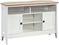 Sauder August Hill Corner TV Stand, for TVs up to 50", Soft White Finish