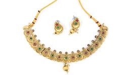 VETCO Choker Necklace Green and Red Beads Stone with Earring For Women - VENK1PK500010