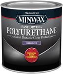 Minwax 1/2 pt 23010 Clear Fast-Drying Oil-Based Polyurethane, Warm Satin