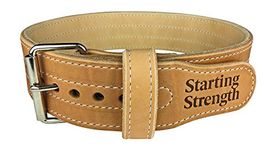 Starting Strength Weight Lifting Belt 3 Inch 10mm for Powerlifting, Weightlifting, Heavy Gym Training Workouts, for Men and Women - Single Prong Seamless Roller (LG, 35-45" Waist Size not Pants Size)