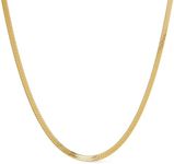 Ana Luisa Ina Herringbone Chain Necklace - 14K Gold Plated Rhodium Plated Necklace - Easy-To-Layer, Hypoallergenic, Water-Resistant, Tarnish-Free - Herringbone Chain - Adjustable Length