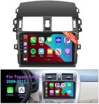 8Core 8G 128G Radio for Toyota Corolla 2009-2013 Car Stereo with Wireless Apple CarPlay Android Auto Podofo 9inch 1280*720P Touch Screen 5.0 Bluetooth GPS WiFi/4G DSP 46EQ FM/RDS/AM AHD Backup Camera