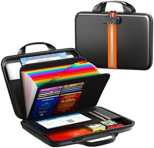 IPYIPY Fireproof Document Organizer with Lock, Semi-Rigid EVA Shell File Box with 13-Pocket Accordion Folder, Water-Resistant Storage for Important Documents, Passports & Certificates