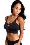 MACOM Signature Post Surgical Bra - Front Fastening - No Cup Size Needed (Black,36)