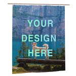 Custom Photo Shower Curtains Custom Image Shower Curtain Custom Shower Curtain with Your Photo Text Custon Backdrop Personalized Shower Curtain for Bathroom set with 12 Plastic Hooks, 150x180 cm