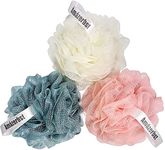 Amazerbst loofah,Shower Puff for Women and Men, Soft Body Scrubber Bath Sponge Set of 3