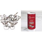 Lagostina Kitchen Pots and Pans Set (12 Piece) | Stainless Steel/Copper Cleaner