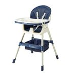 BUMTUM Baby High Chair 4 in 1 Convertible Folding Baby High Chair with Footrest, Convertible to High Chair, Low Chair, Storage Net & Feeding Seat with Cushion pad (Blue)